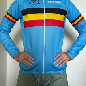 BIORACER Men's Blue Belgian Team Cycling Jacket sz XS S bike racing